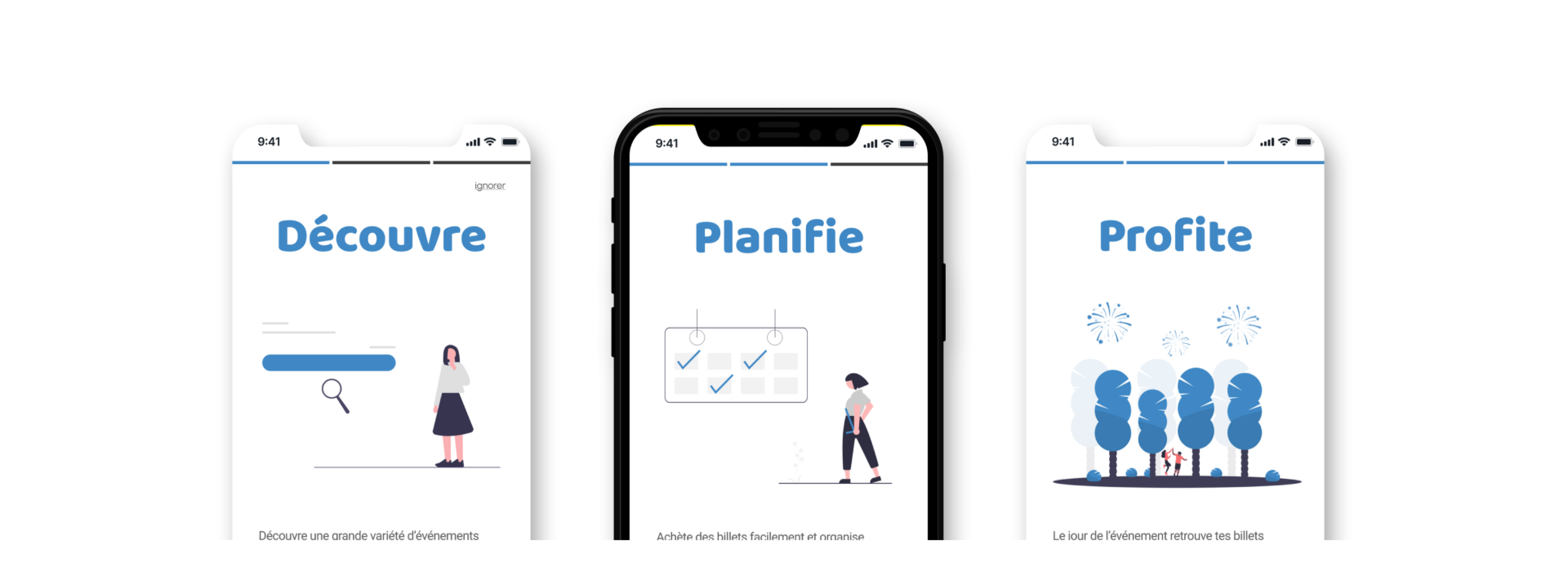 discover plan profile, onboarding mockup